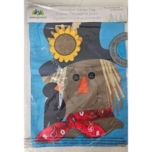 Decorative Scarecrow Garden Flag With Sunflower Hat, Crow & Bandana 12.5"x 18"